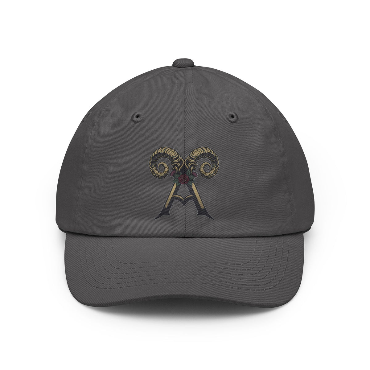 Color: Charcoal | Floral Monogram Aries Dad Hat — Graphic