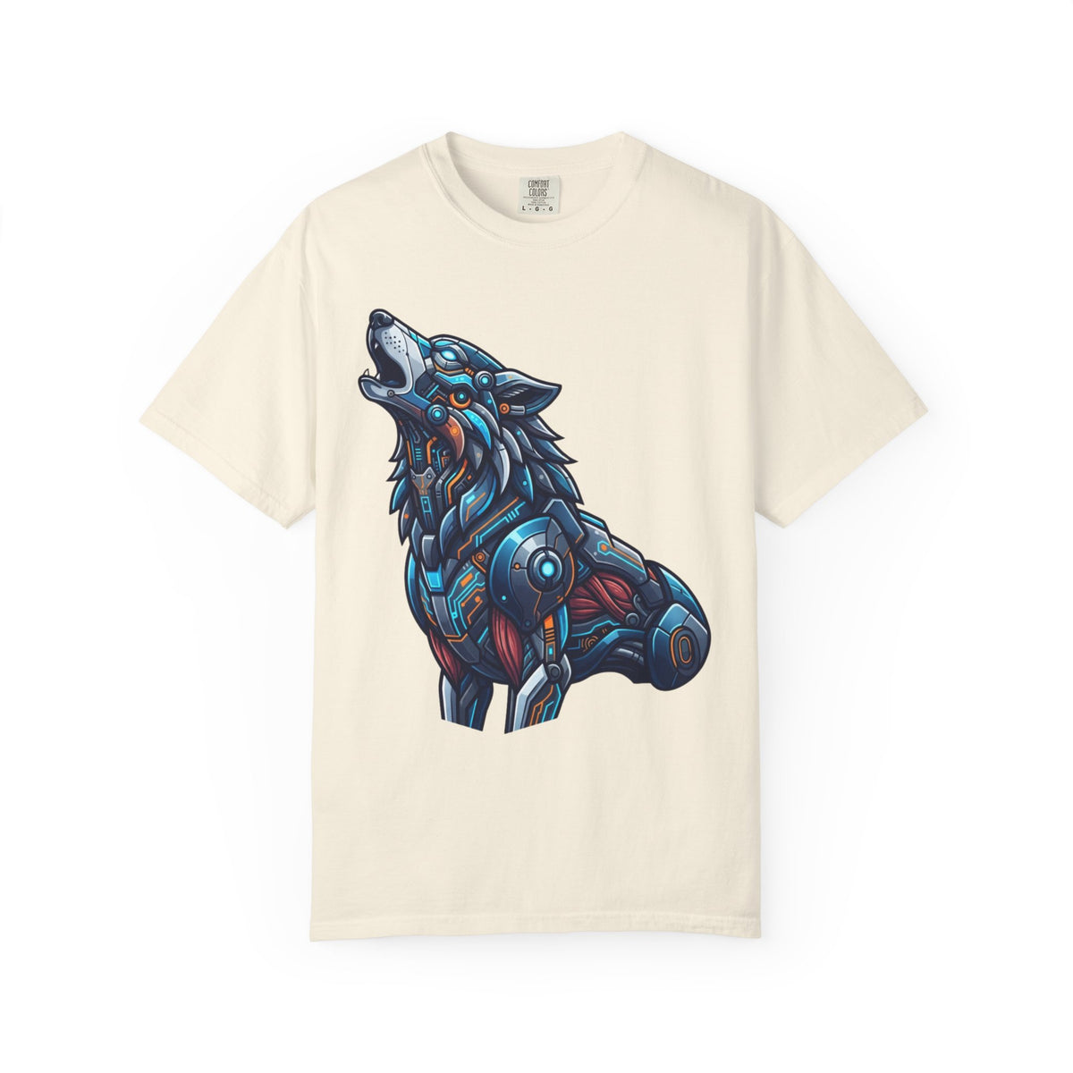 Color: Ivory | Cyber Wolf Unisex Garment-Dyed Tee