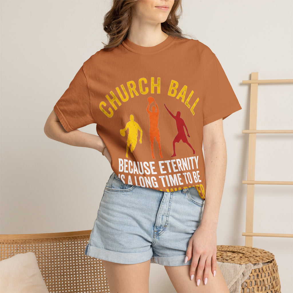 "Church Ball Bench Warmer" Unisex Garment-Dyed T-shirt