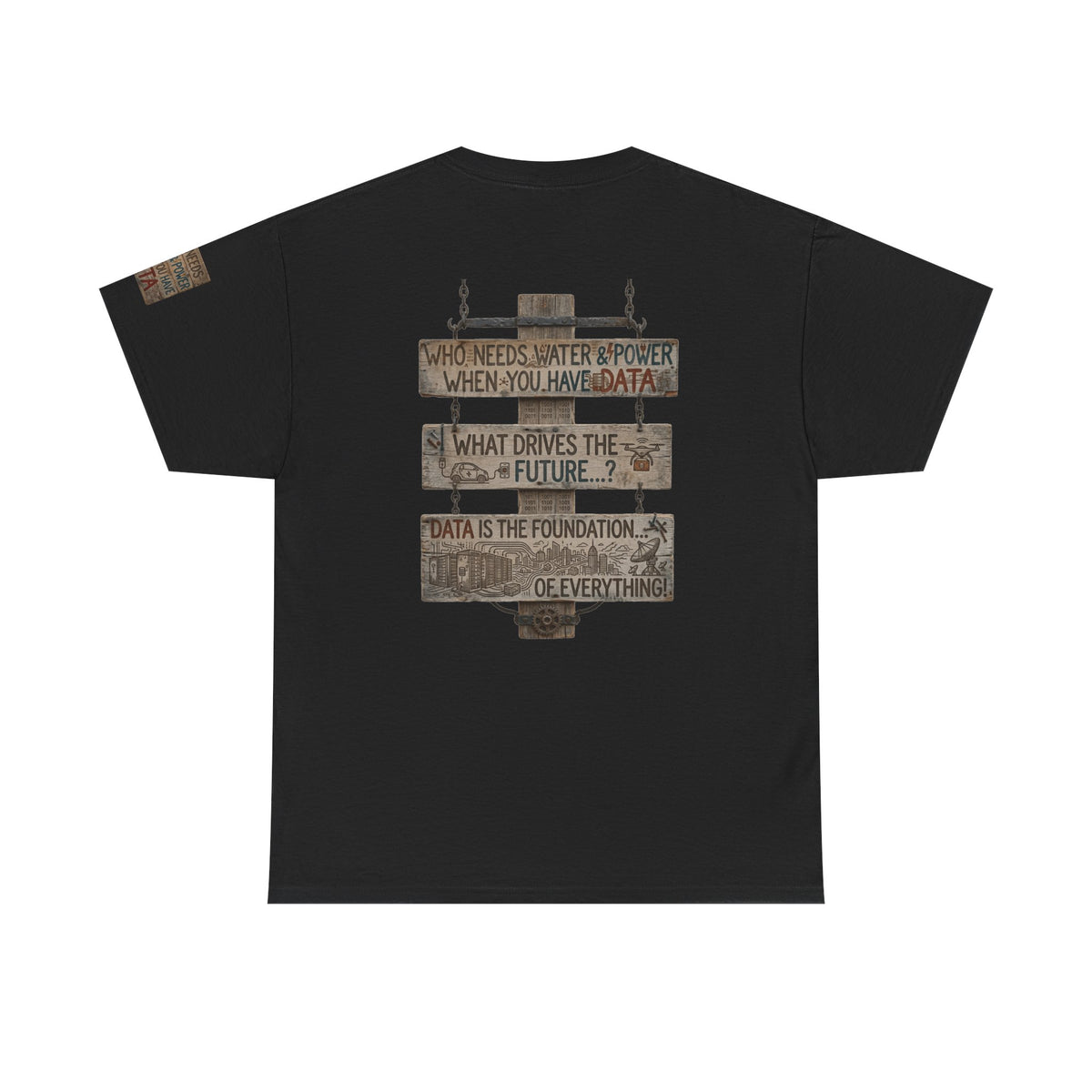 Color: Black | Who Needs Water and Power Premium Graphic Tee