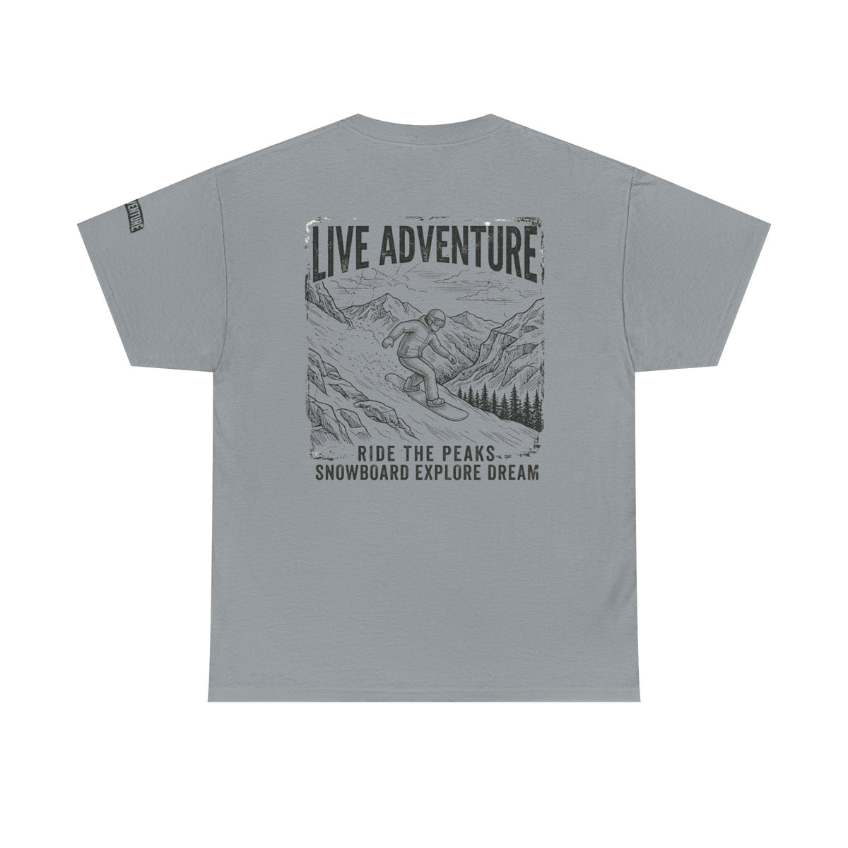 Color: Gravel | Live Adventure - Snowboard Premium Graphic Tee