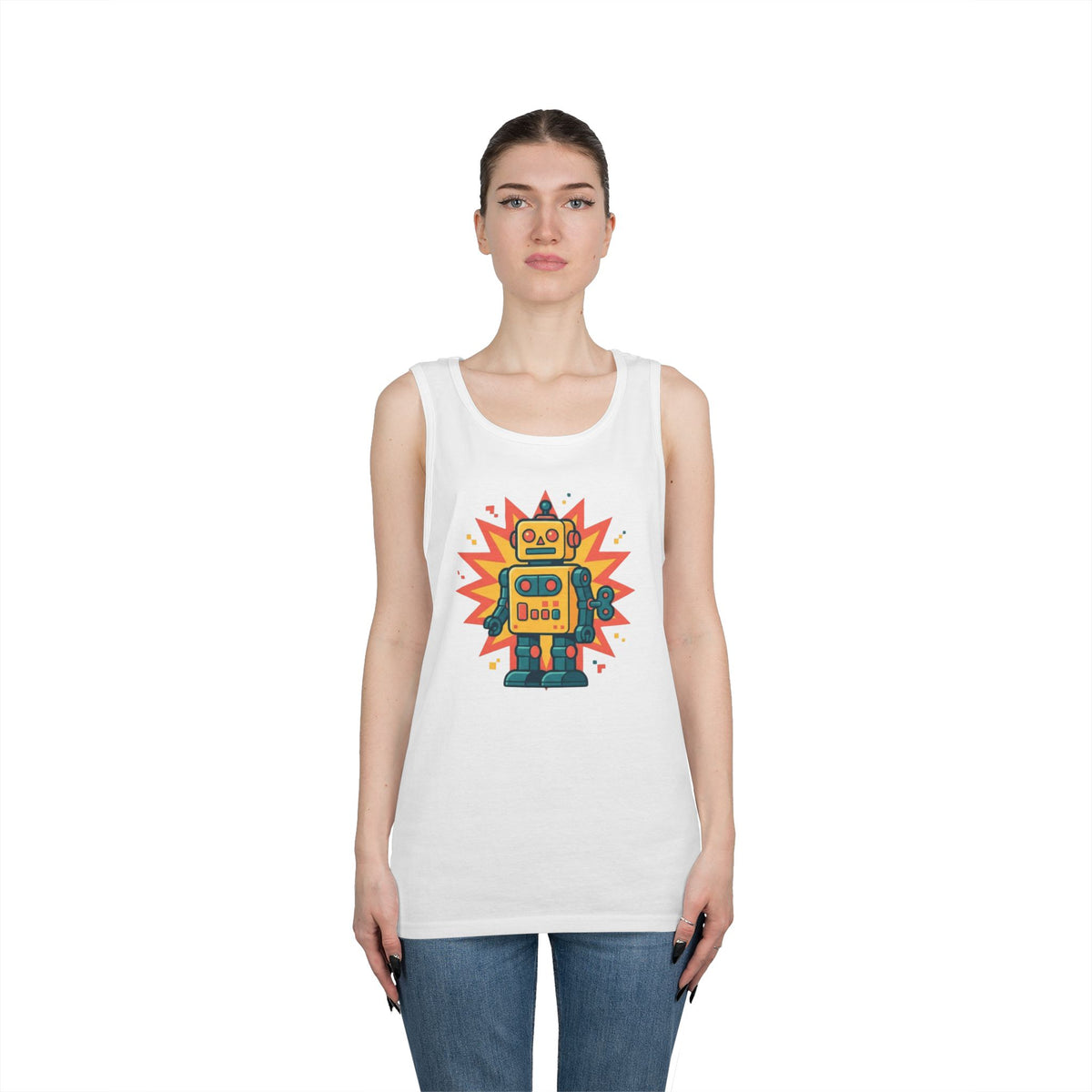 Color: White | Toy Robot Tank Top
