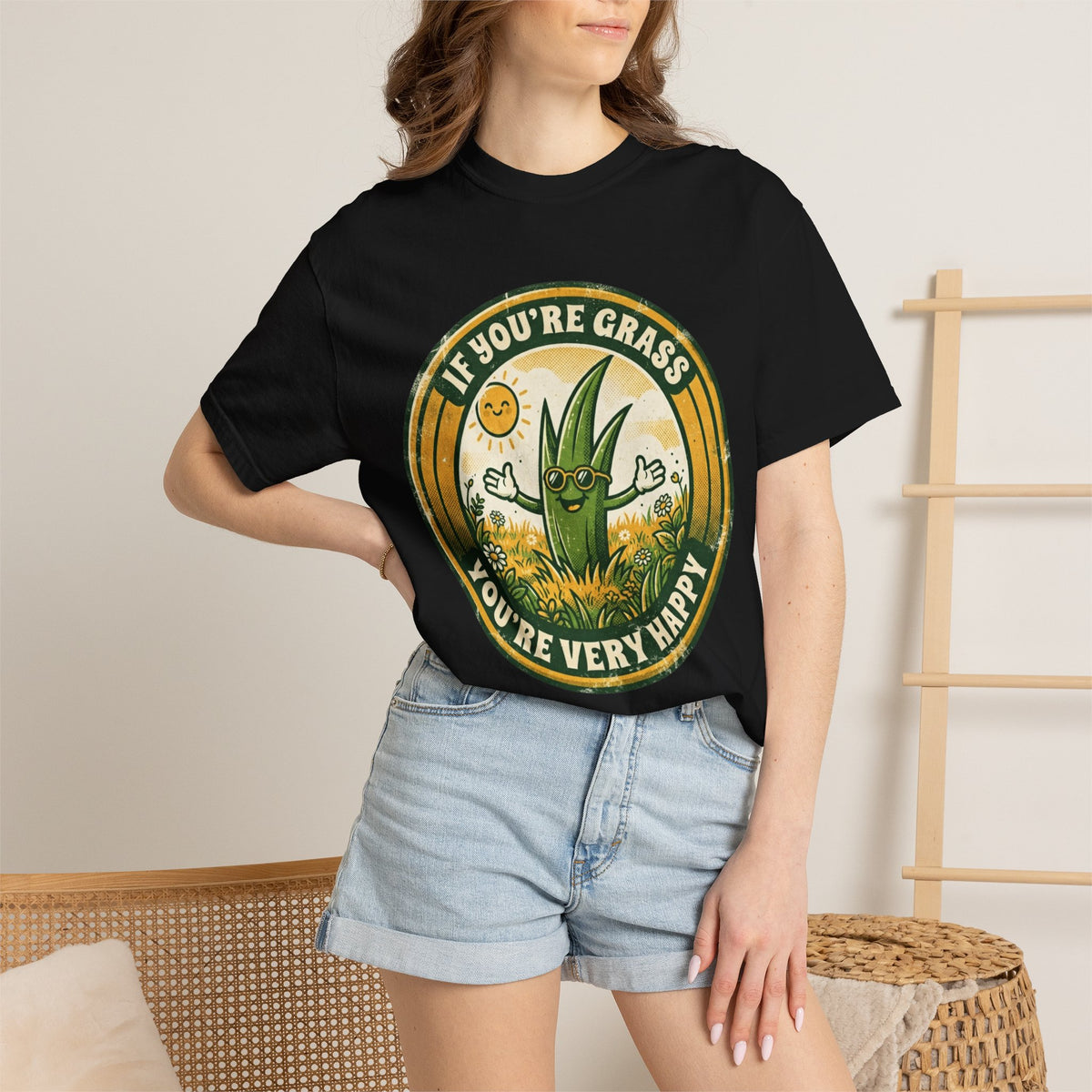 "If You're Grass You're Very Happy" Unisex Garment-Dyed Tee