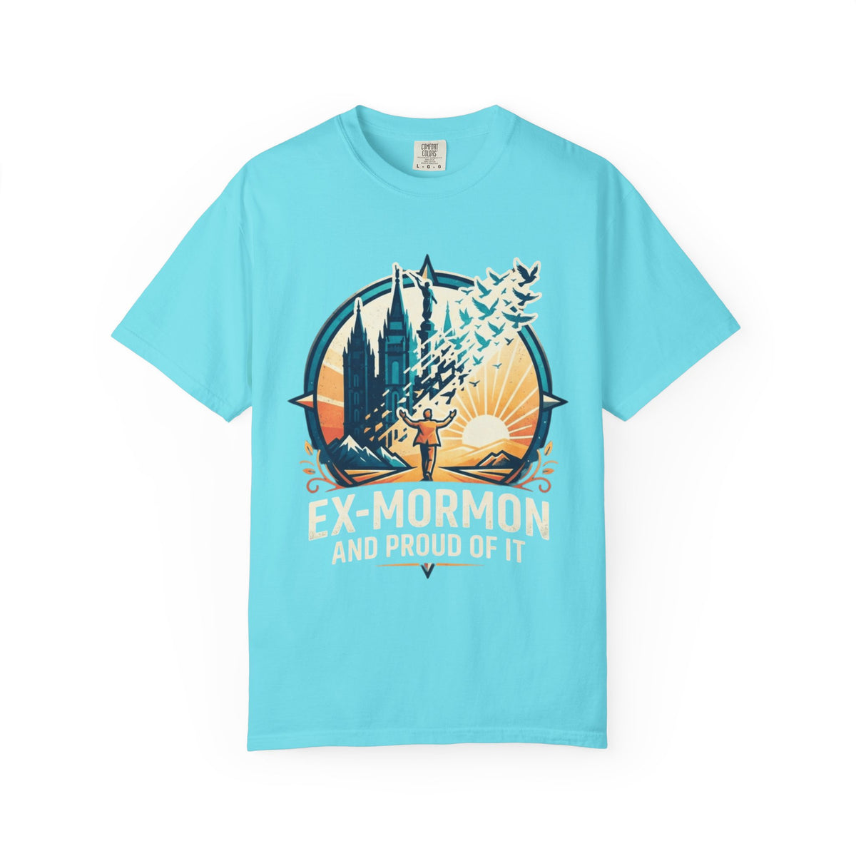 Color: Lagoon Blue | Ex Mormon Unisex Garment-Dyed Tee