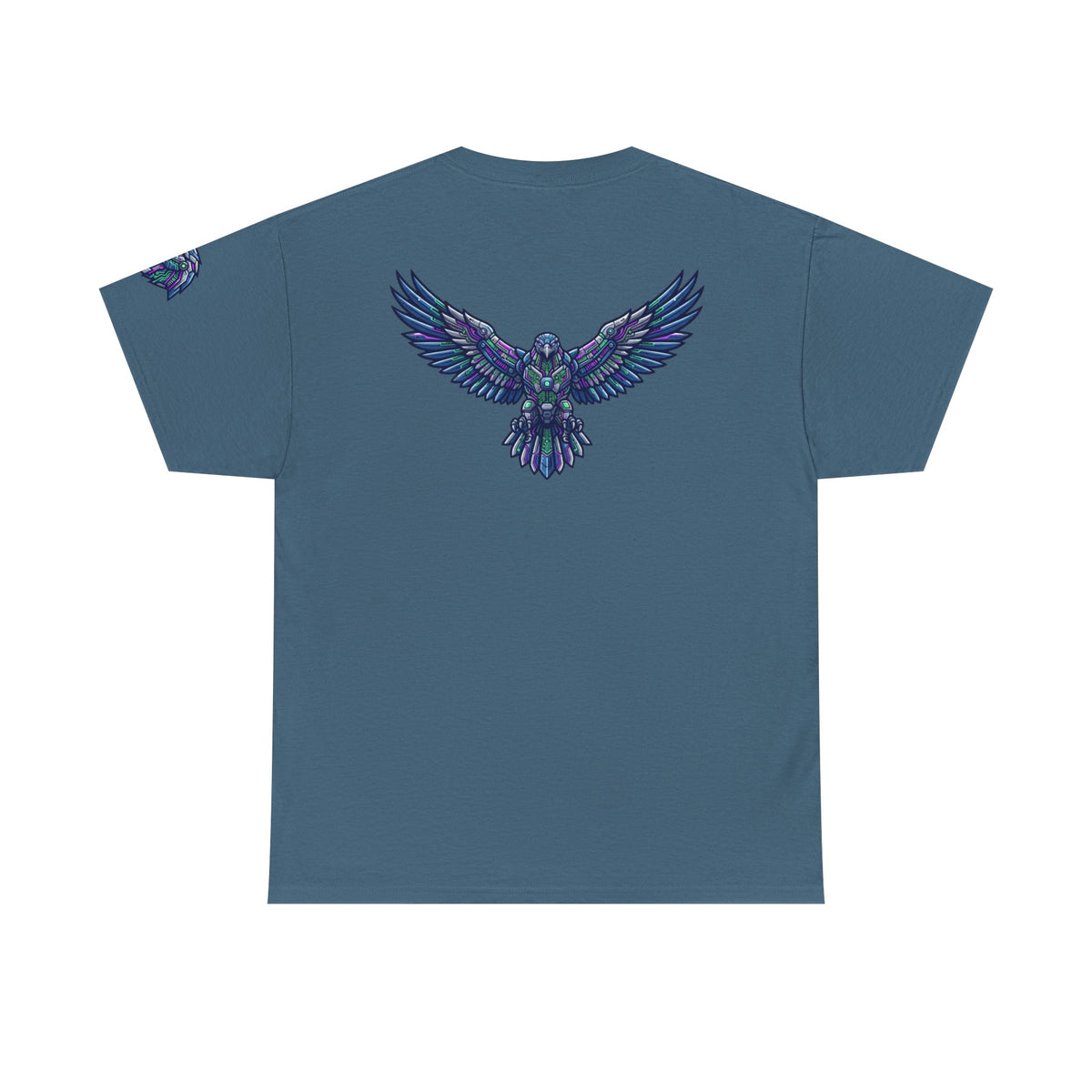 Color: Indigo Blue | Cyber Falcon Premium Graphic Tee