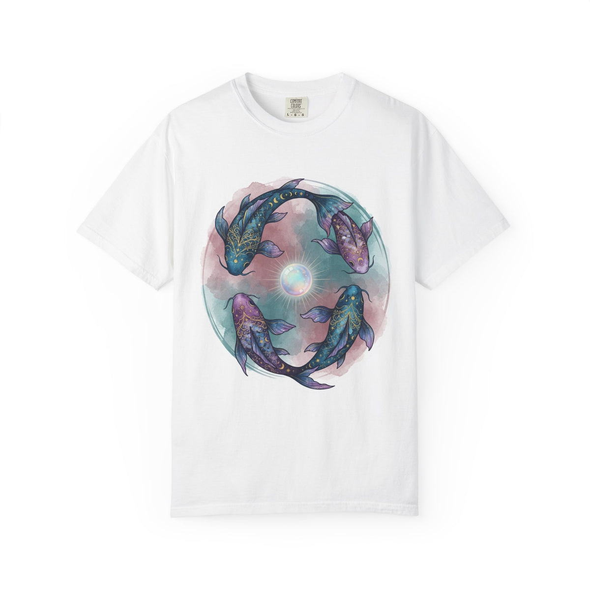 "Pisces The Infinite Fish" Unisex Garment-Dyed Tee