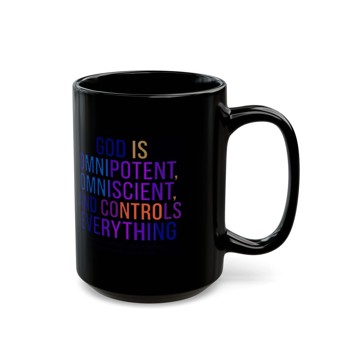 "God Controls Everything" Black Ceramic Mug