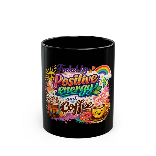 "Fueled by Coffee" Black Ceramic Mug