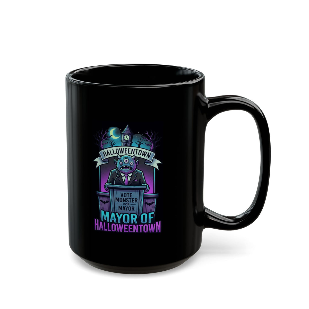 "Mayor Of Halloweentown" Black Ceramic Mug