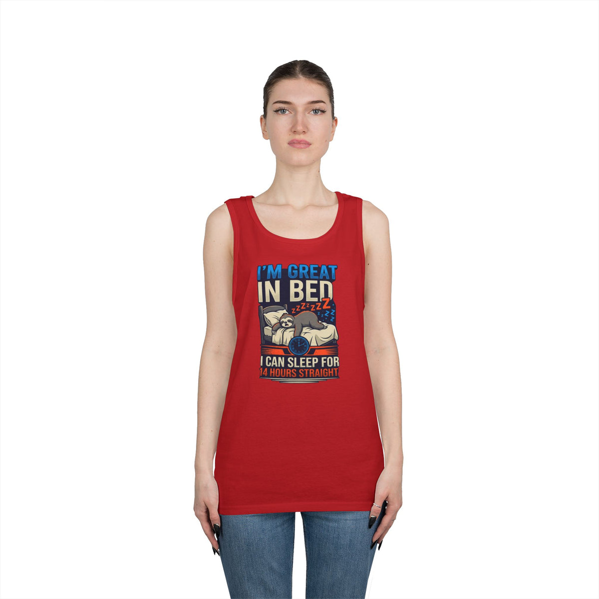 Color: Red | I'm Great In Bed Tank Top