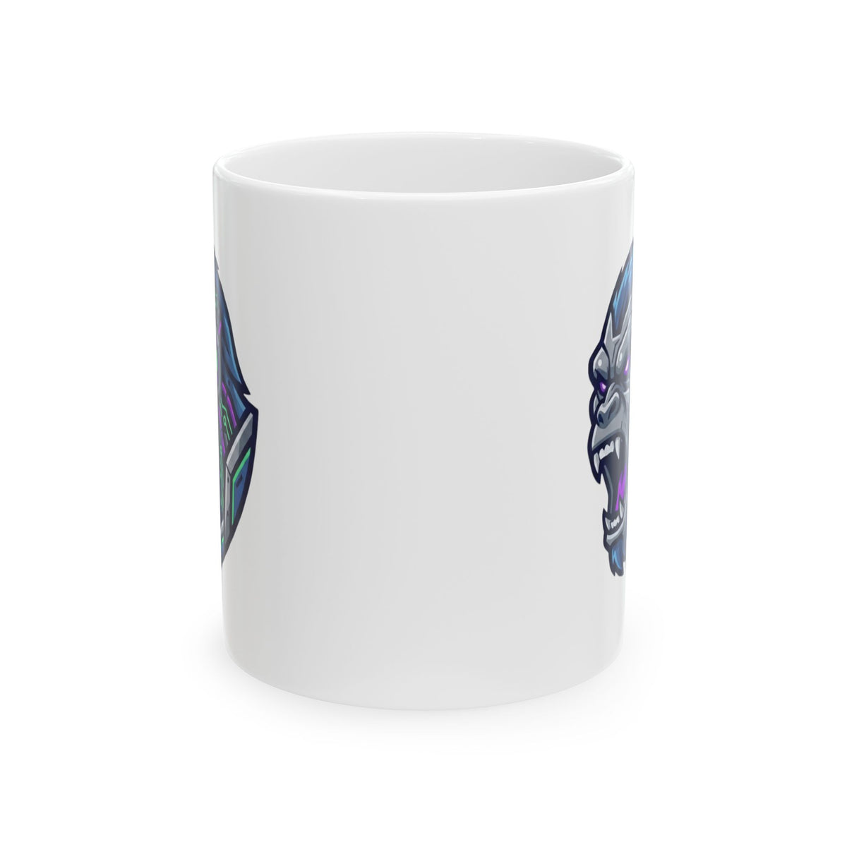 "Cyber Chimp" White Ceramic Mug — Graphic