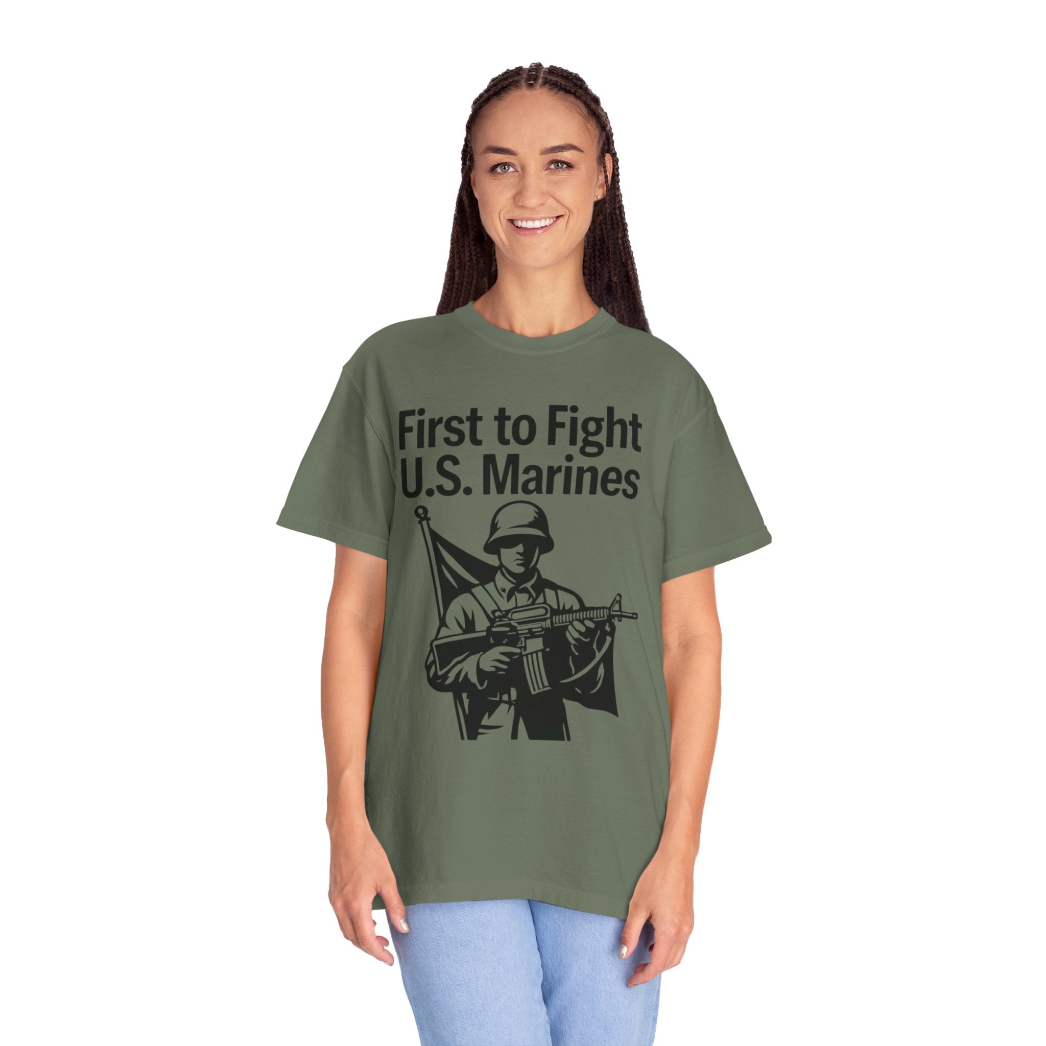 "First to Fight" Unisex Garment-Dyed T-shirt
