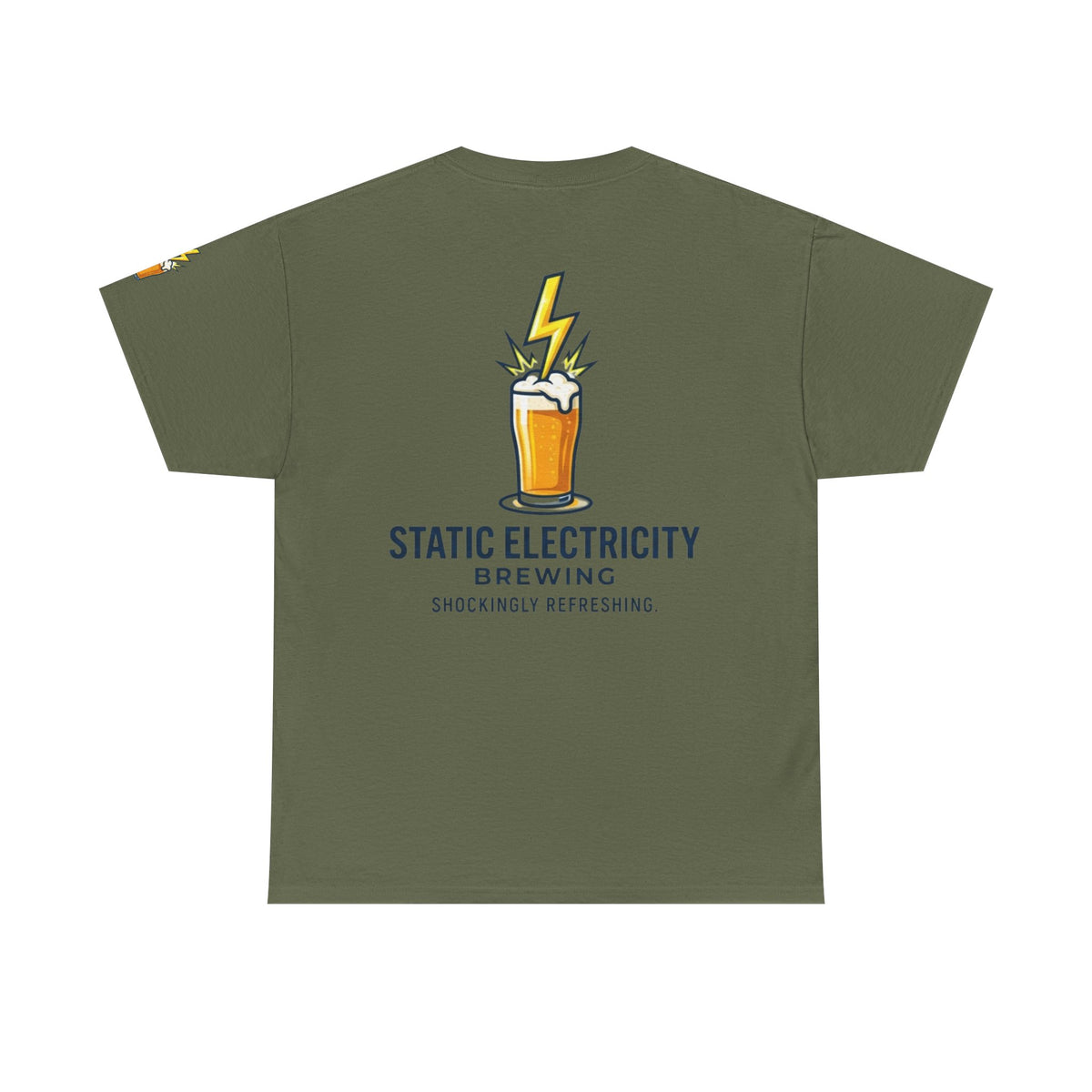 Color: Military Green | Static Electricity Brewing Premium Graphic Tee