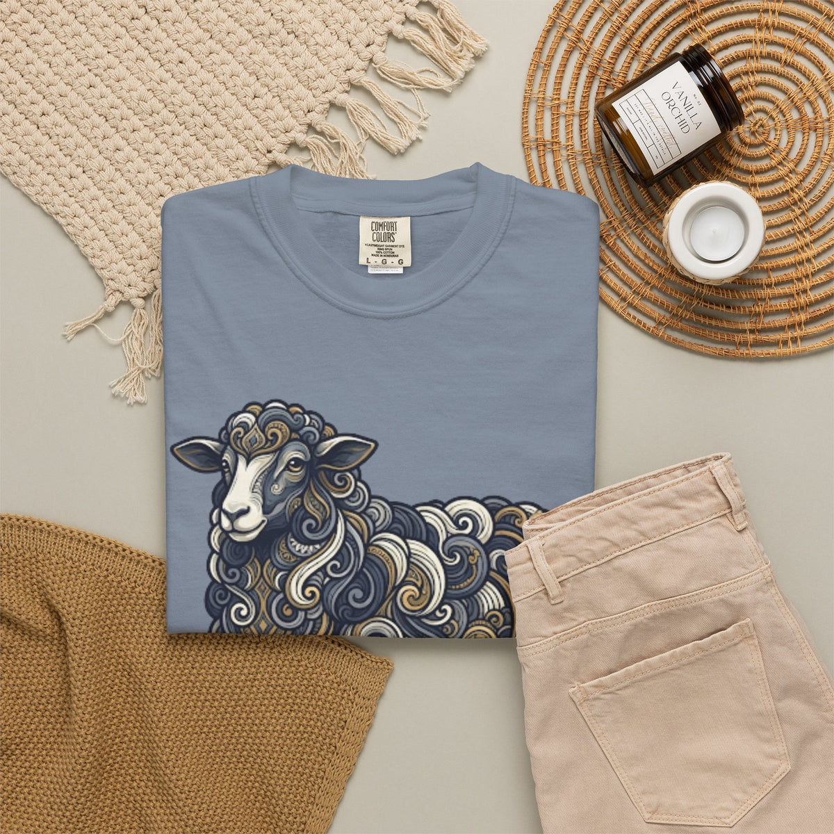 Barnyard Sheep Unisex Garment-Dyed Tee