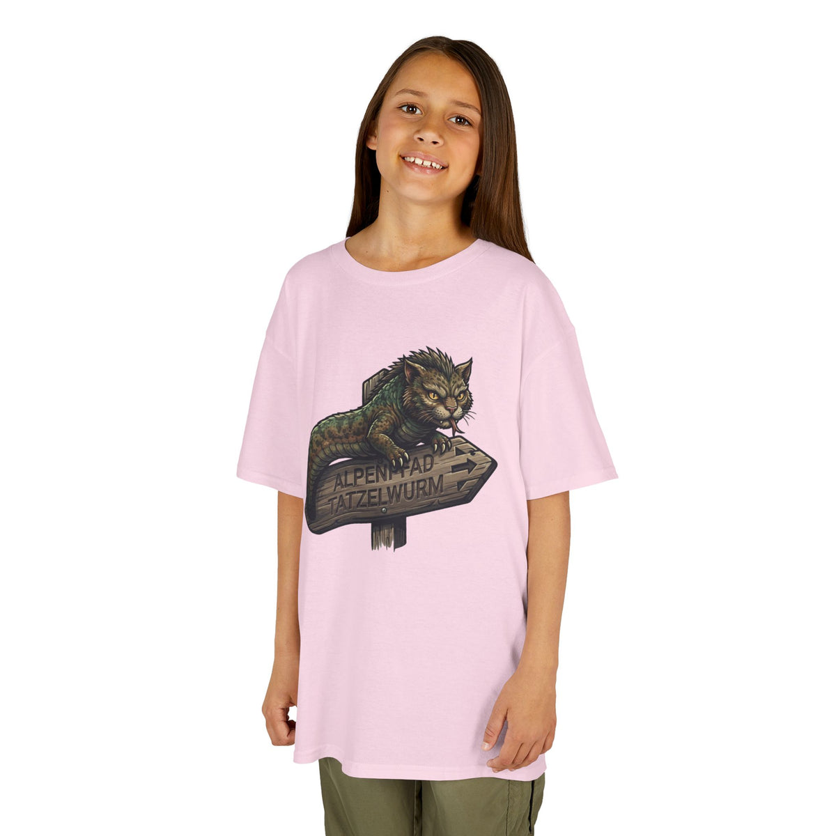 Color: Light Pink | Tatzelwurm (Alpine Europe) Kids Tee
