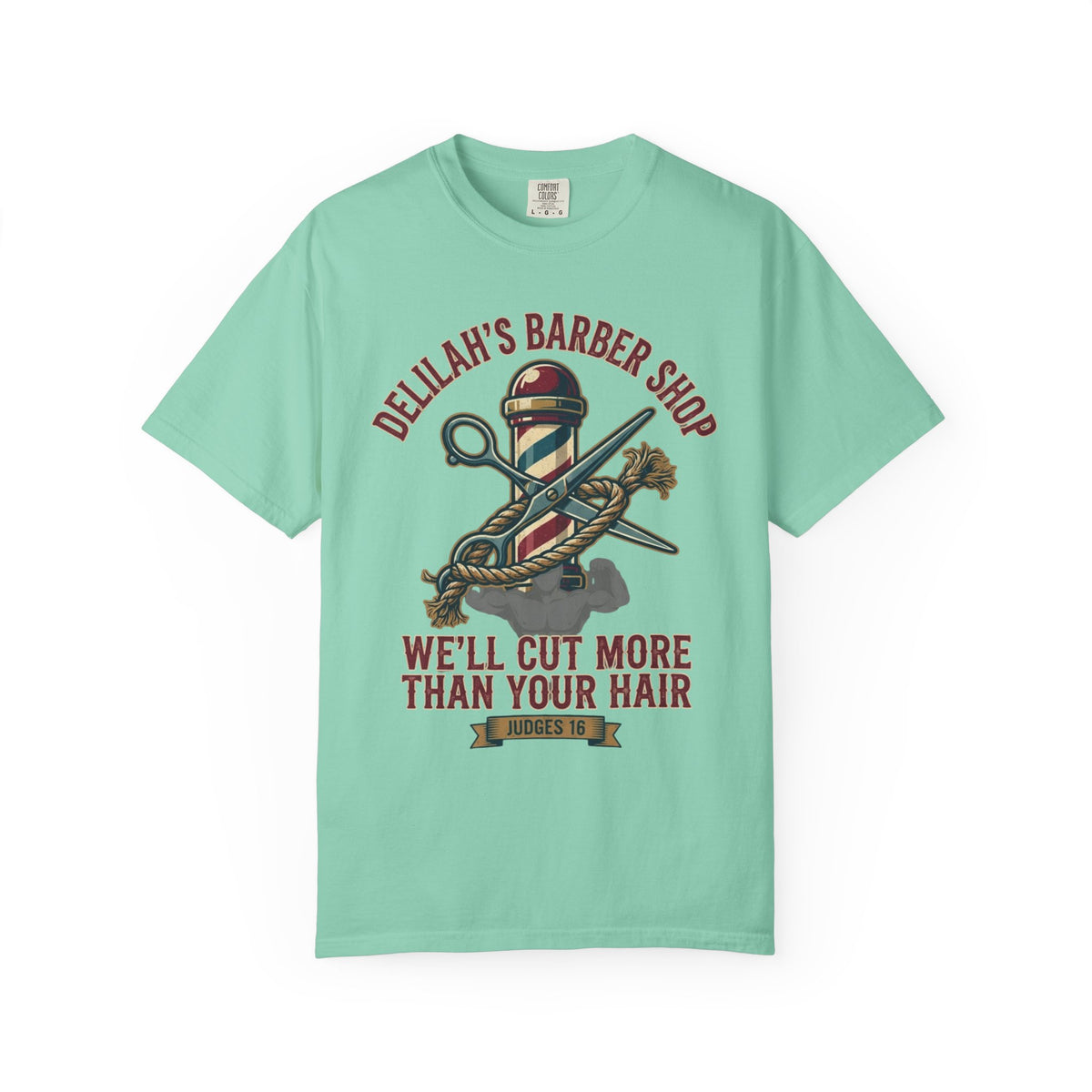 "Good Book Series Delilah's Barber Shop" Unisex Garment-Dyed Tee