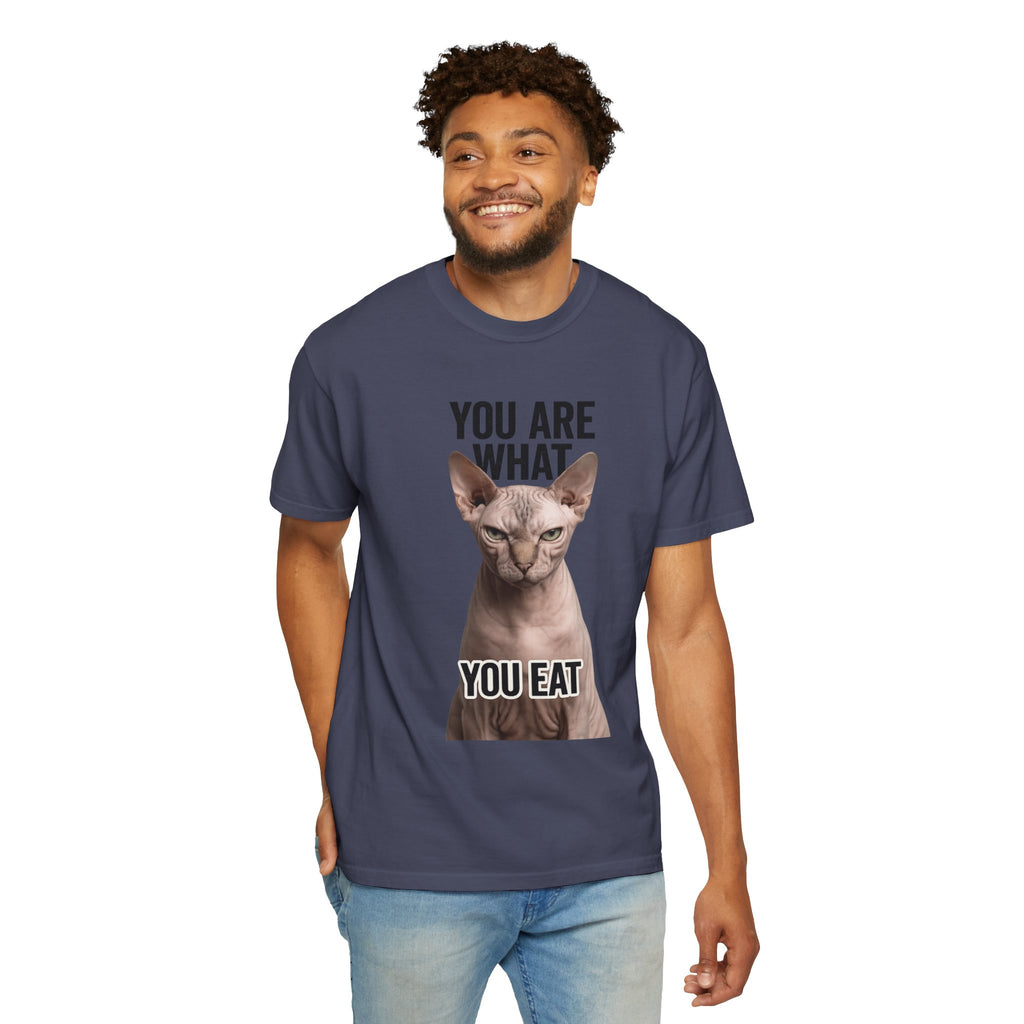 "You Are What You Eat - Cat 1" Unisex Garment-Dyed T-shirt