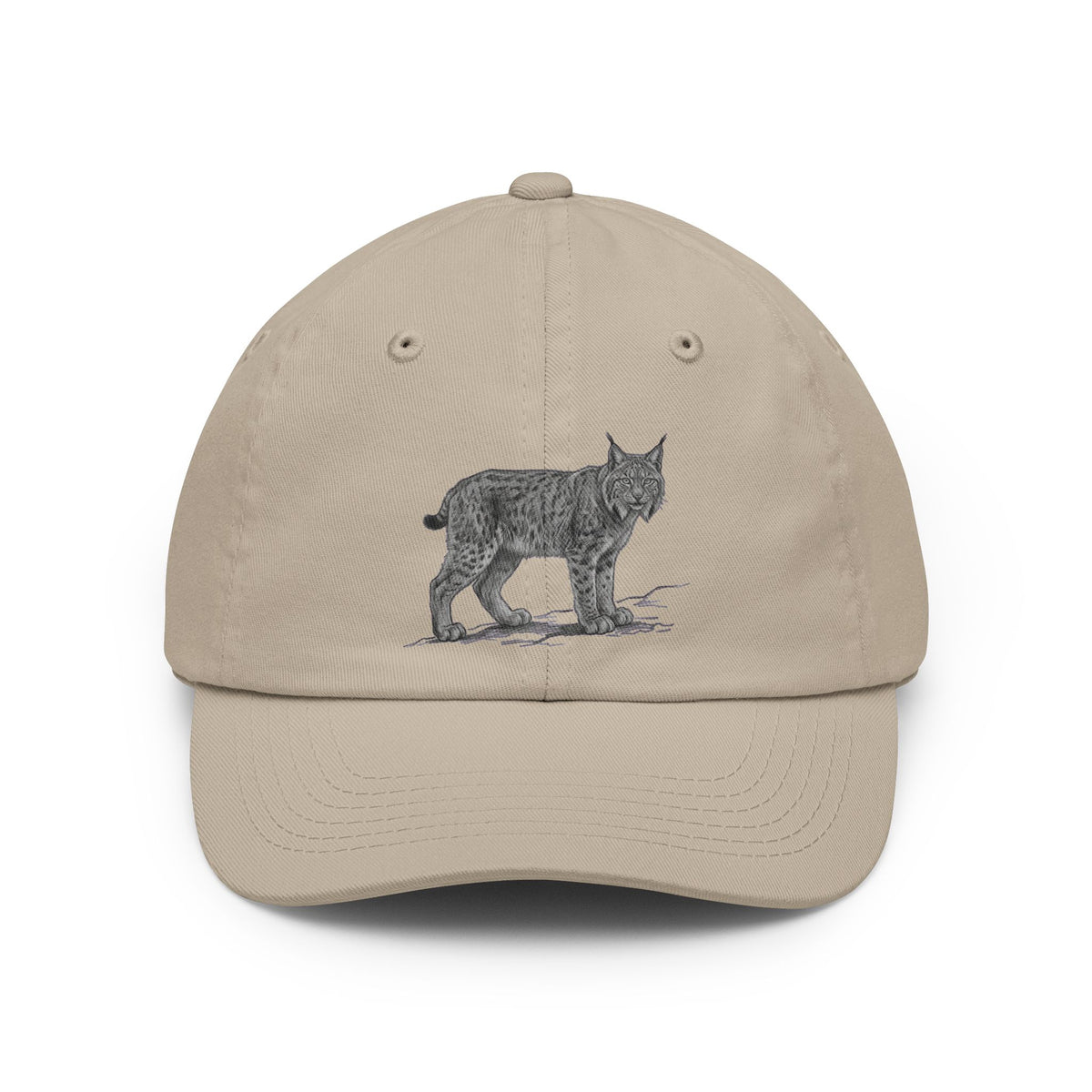 Color: Stone | Pencil Sketch Art Lynx Dad Hat