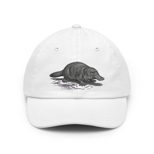 Color: White | Pencil Sketch Art Platypus Dad Hat