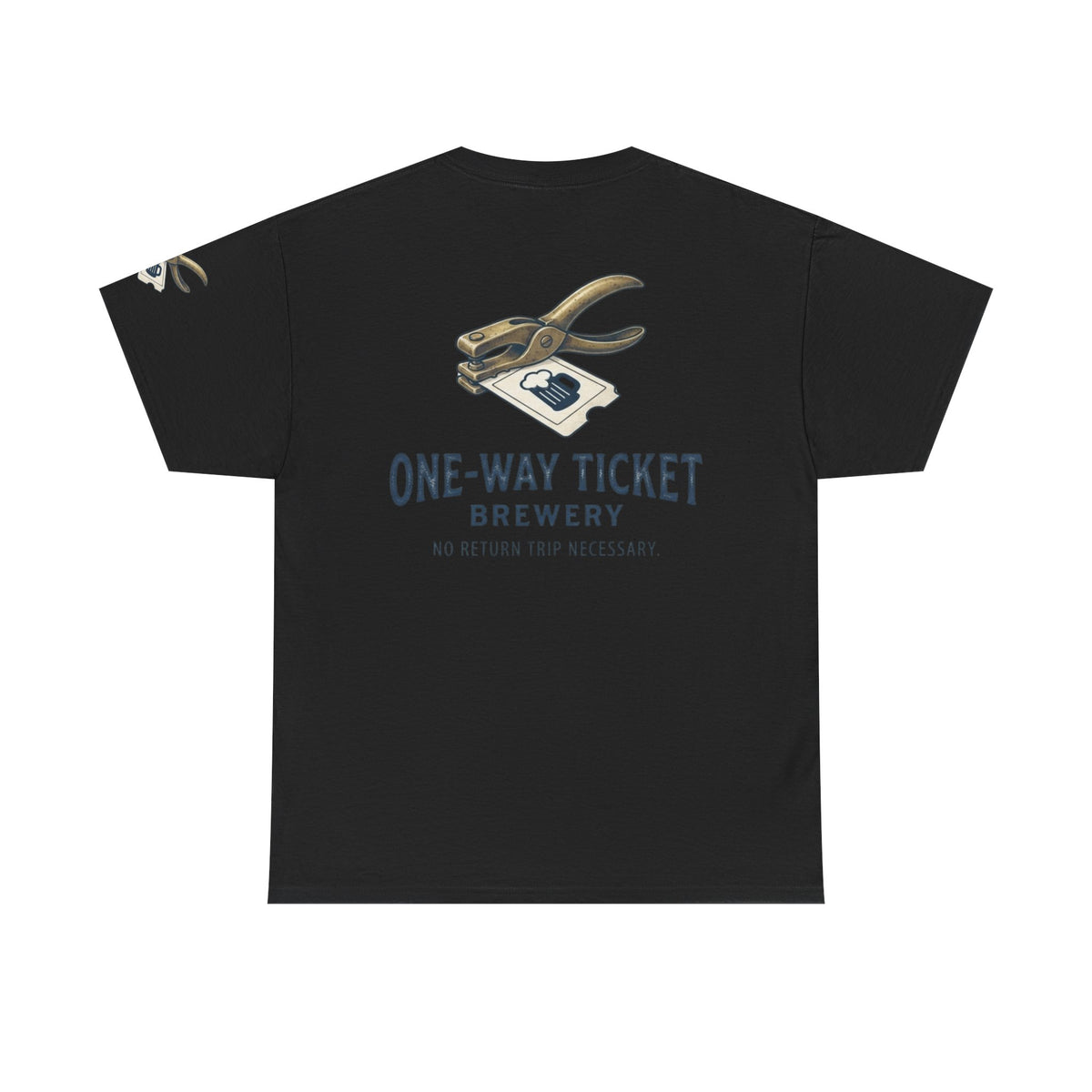 Color: Black | One-Way Ticket Brewery Premium Graphic Tee