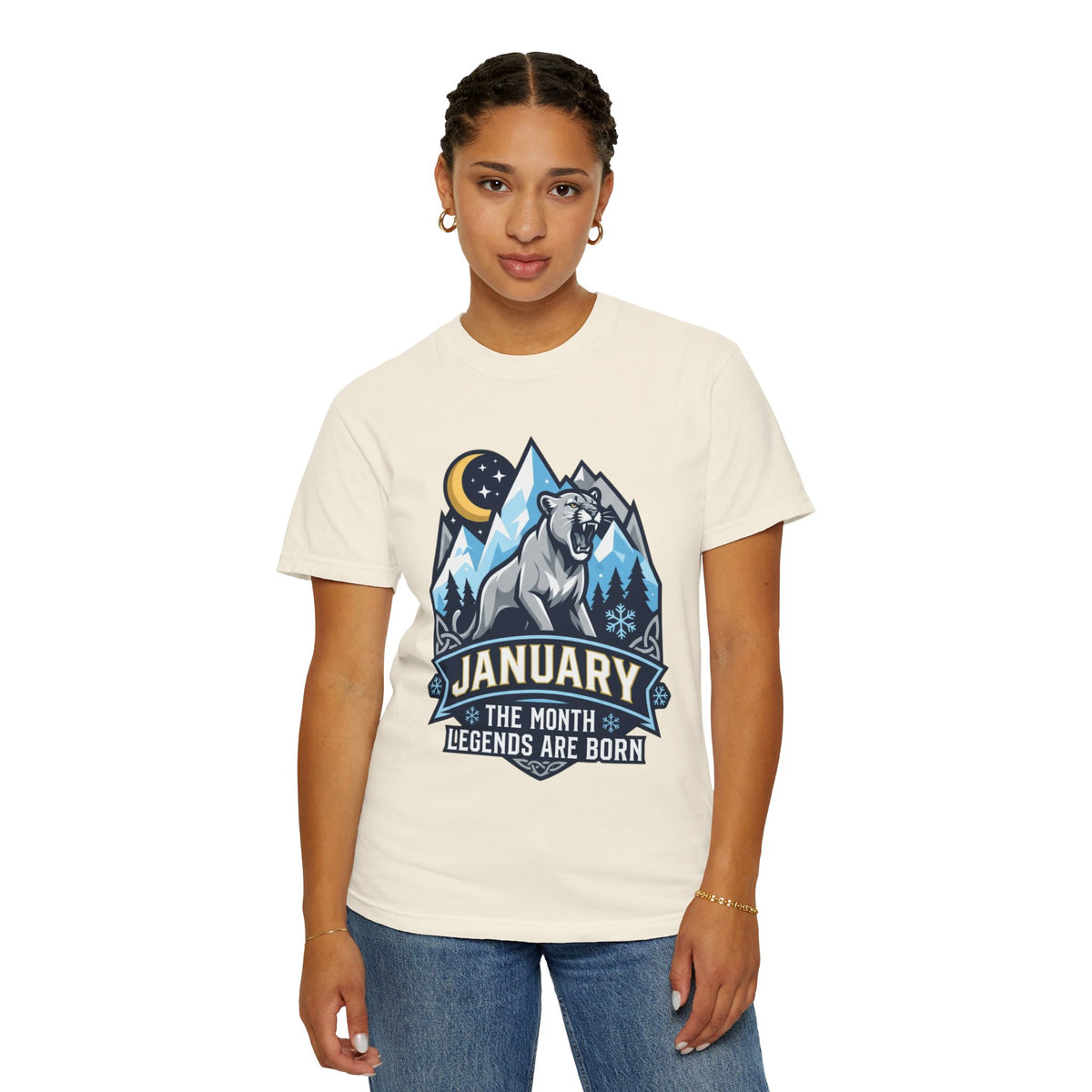 Color: Ivory | January Legend Unisex Garment-Dyed Tee