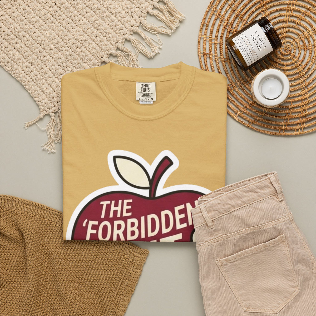 "Good Book Series Forbidden Fruit Tasted Better" Unisex Garment-Dyed Tee