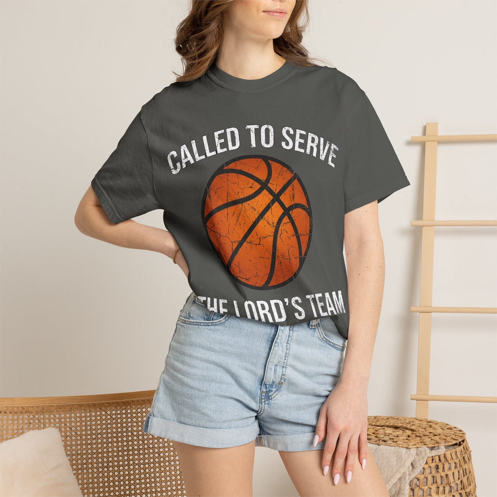 Called To Serve The Lord's Team Christian Basketball T-Shirt - Distressed Religious Sports Tee for Men and Women