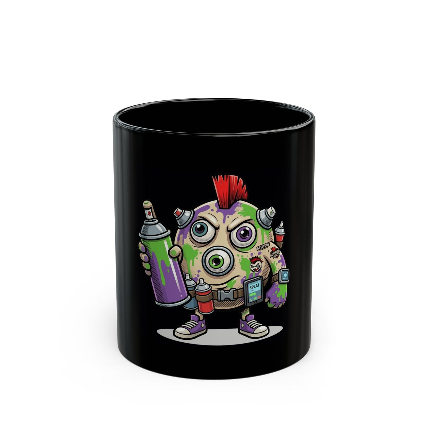 "Graffiti" Black Ceramic Mug