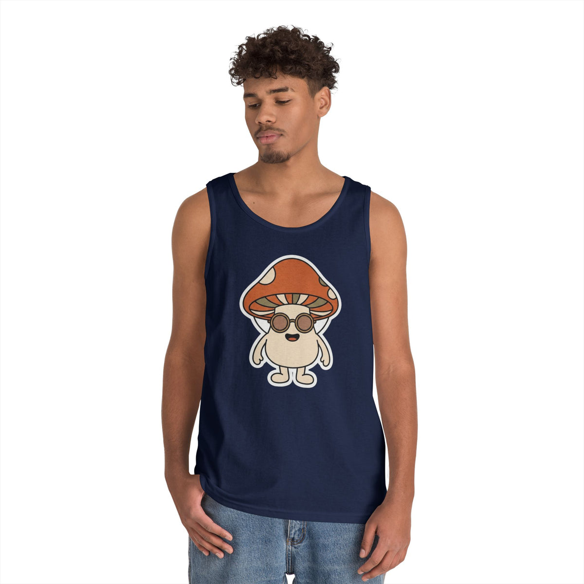 Color: Navy | Shroom Man Tank Top