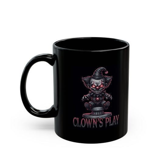 "Clown Play" Black Ceramic Mug