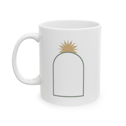"Desert Sun" White Ceramic Mug — Graphic