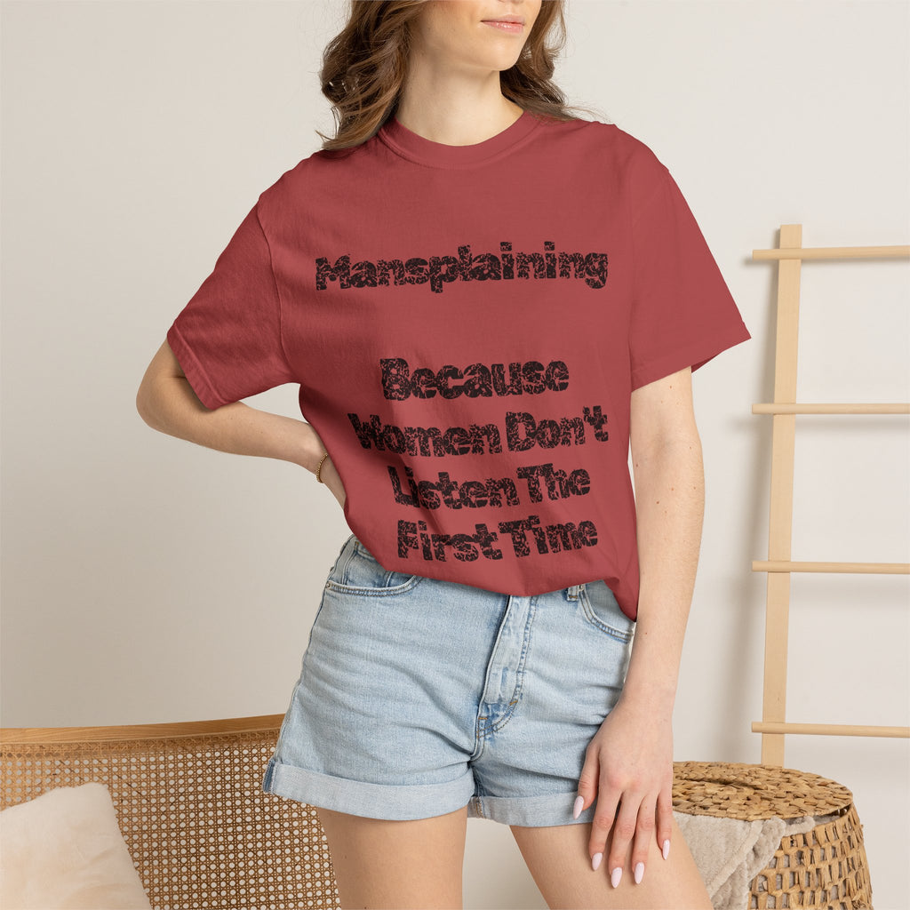 "Mansplaining" Unisex Garment-Dyed Tee