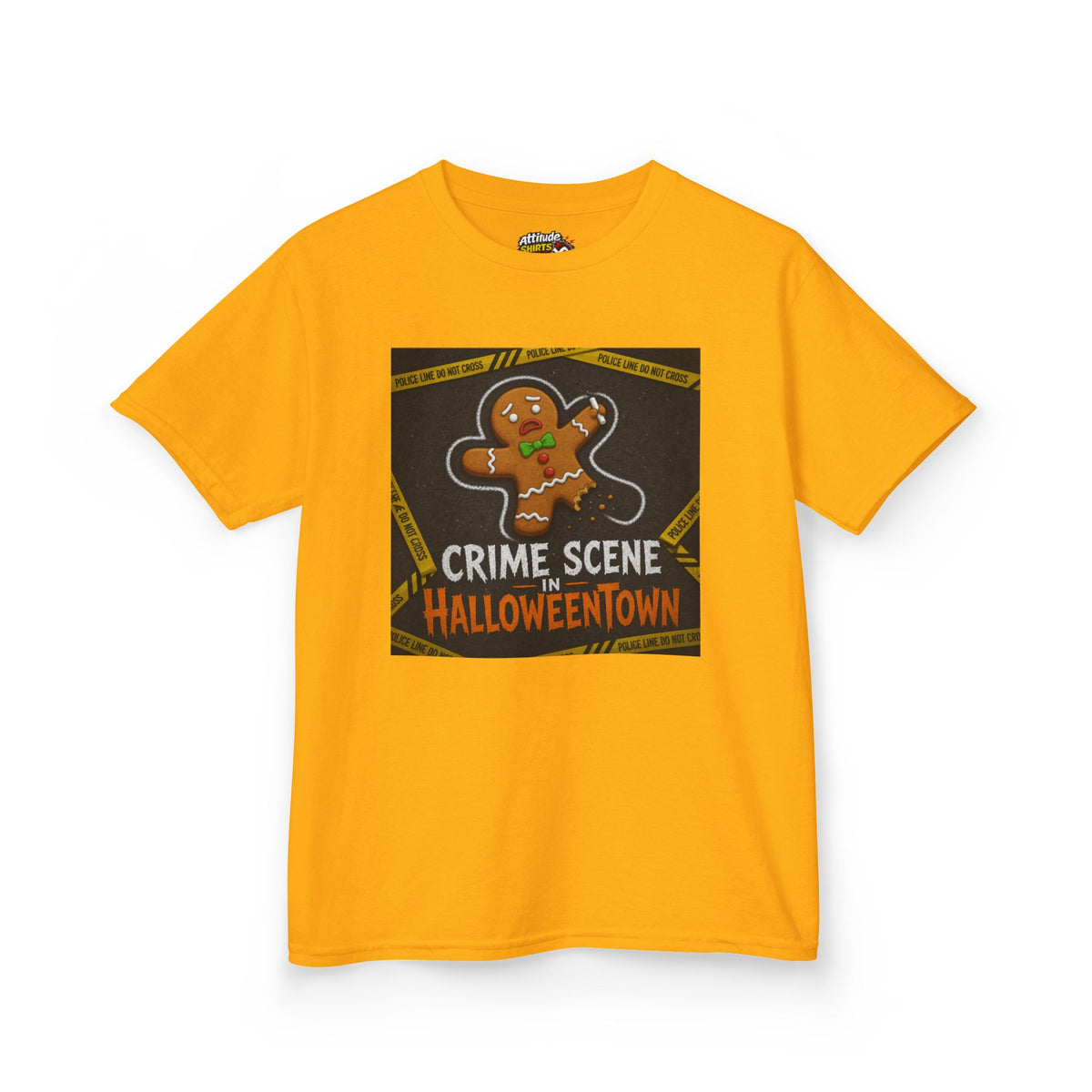 Color: Gold | Crime Scene in Halloweentown Kids Tee