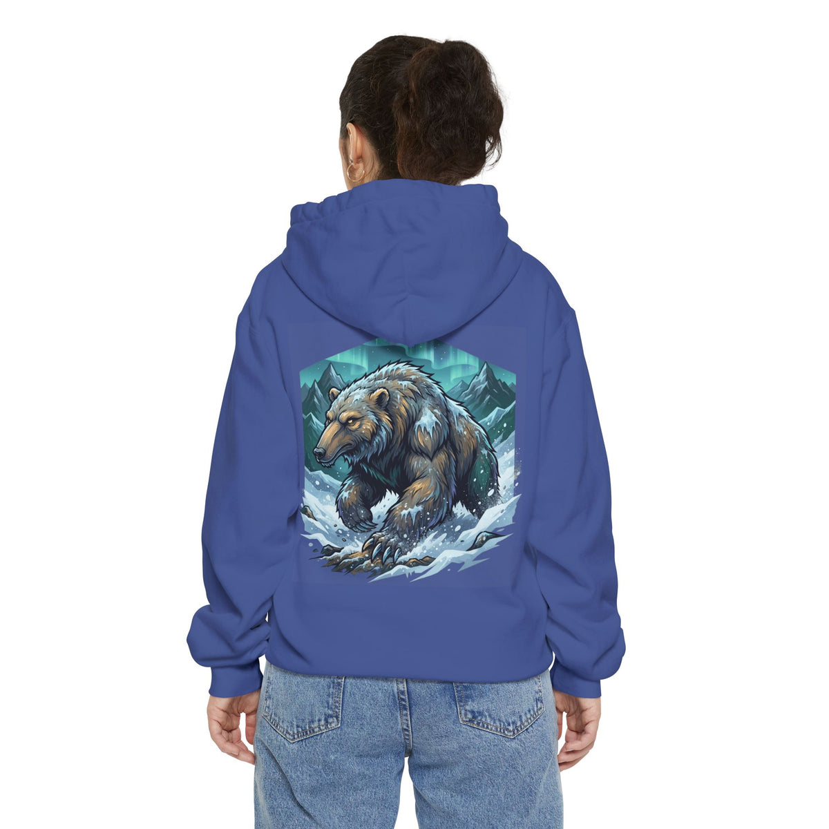 Color: Flo Blue | Alioat (Siberian Folklore) Garment-Dyed Hoodie