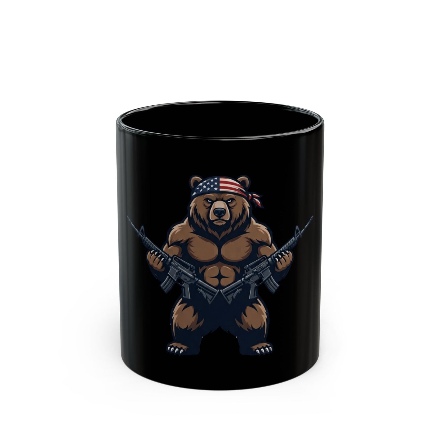 "Right to Arm Bears" Black Ceramic Mug — Graphic