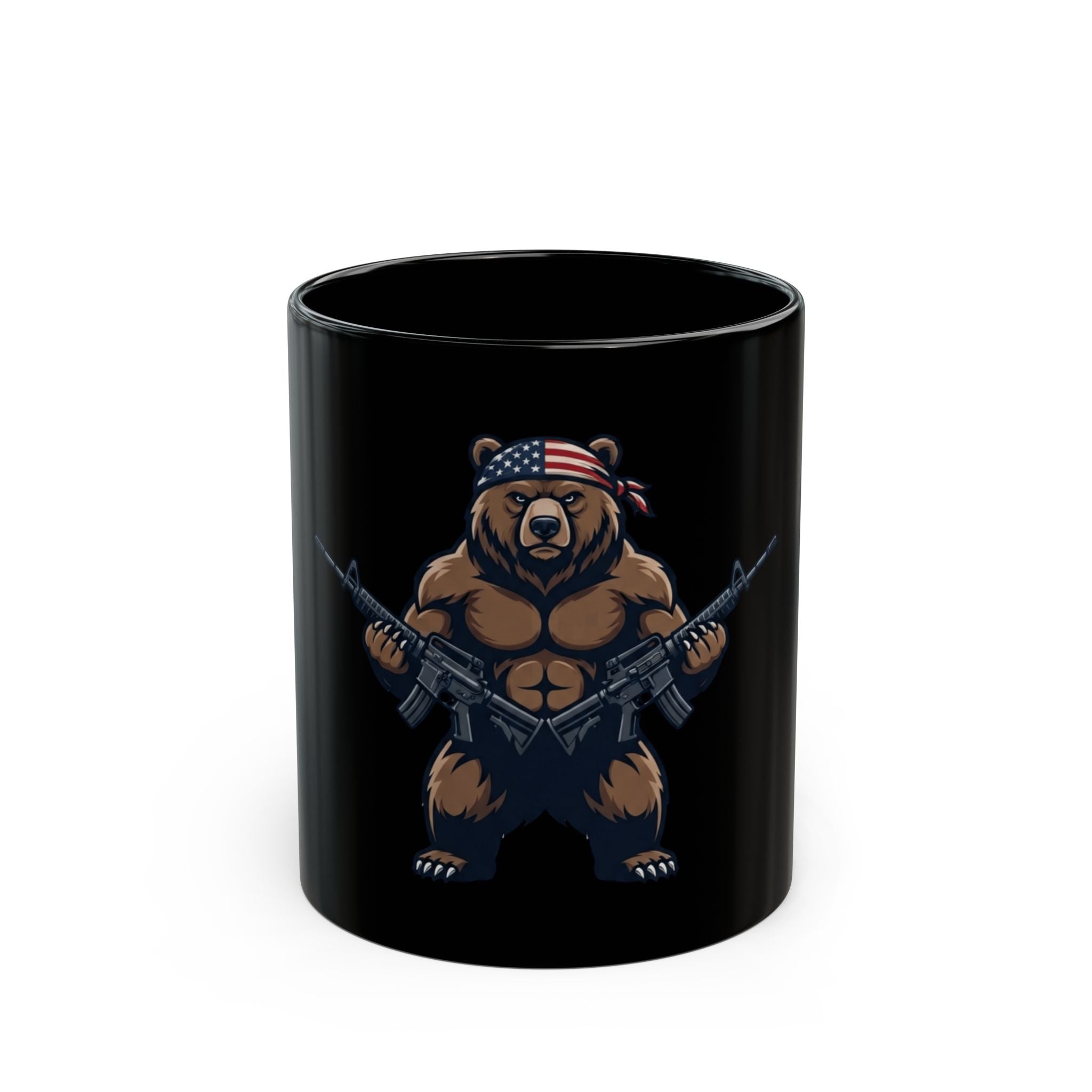 "Right to Arm Bears" Black Ceramic Mug — Graphic