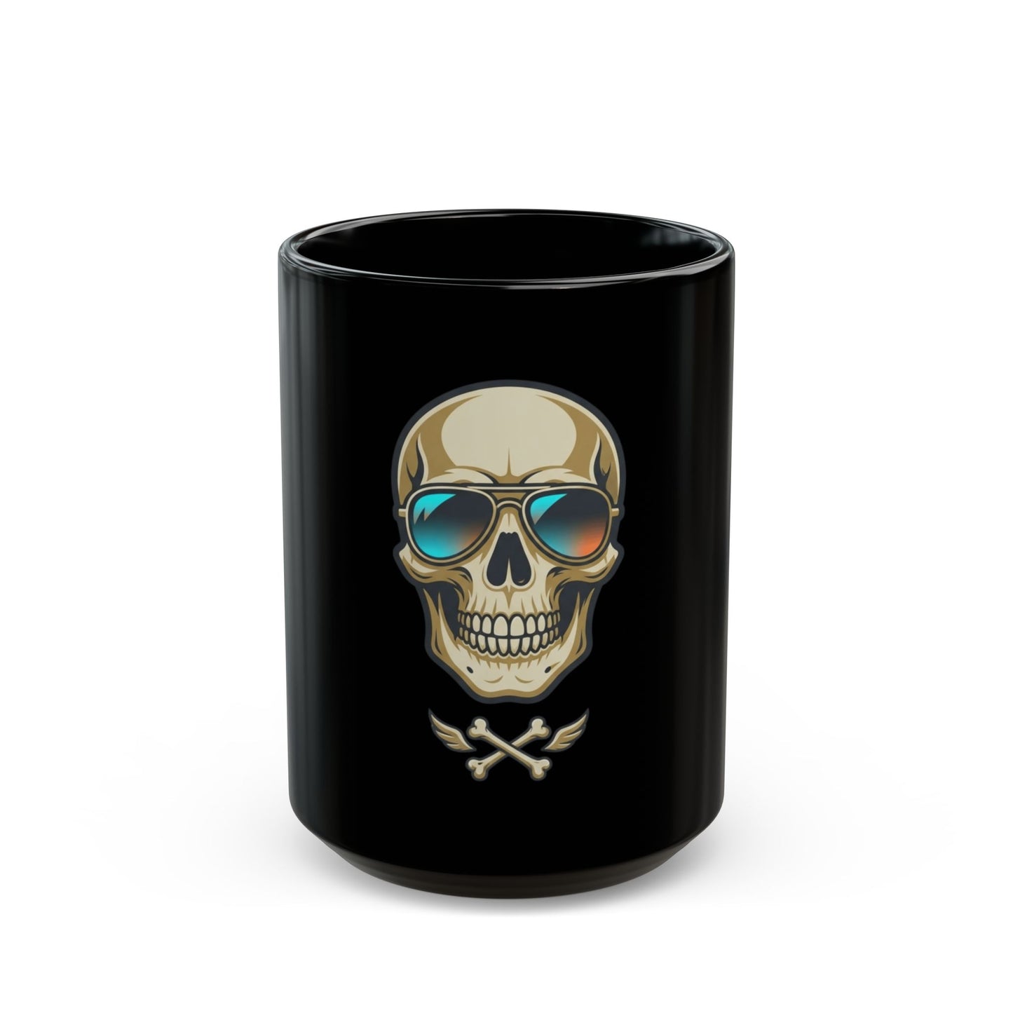 "Bad to the Bone Marrow" Black Ceramic Mug — Graphic