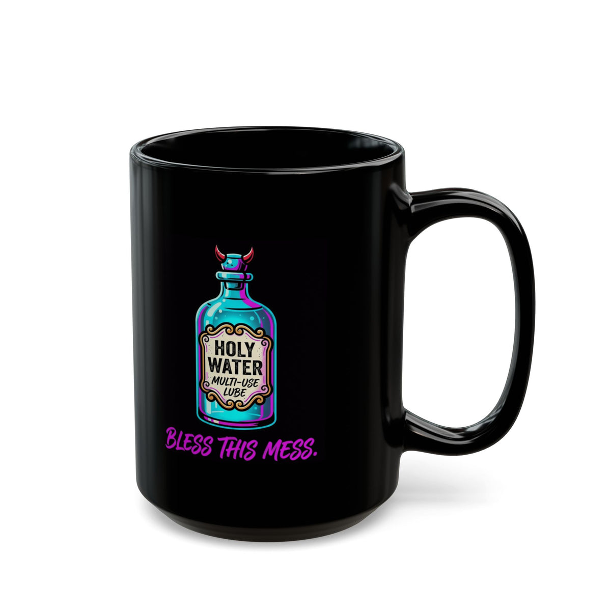 "Holy Lube" Black Ceramic Mug