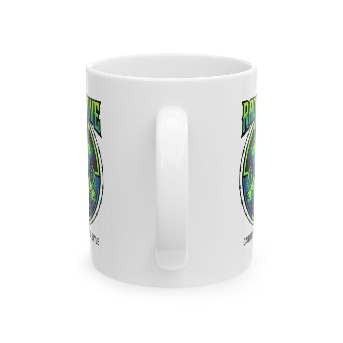 "Radioactive Apparel" White Ceramic Mug
