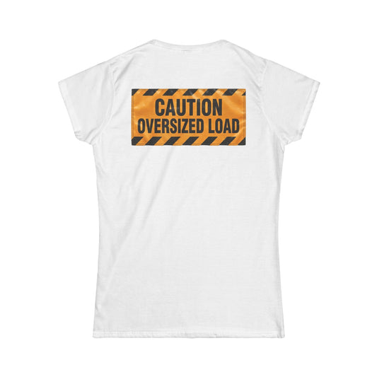 Color: White | Caution Oversized Load Women's Tee