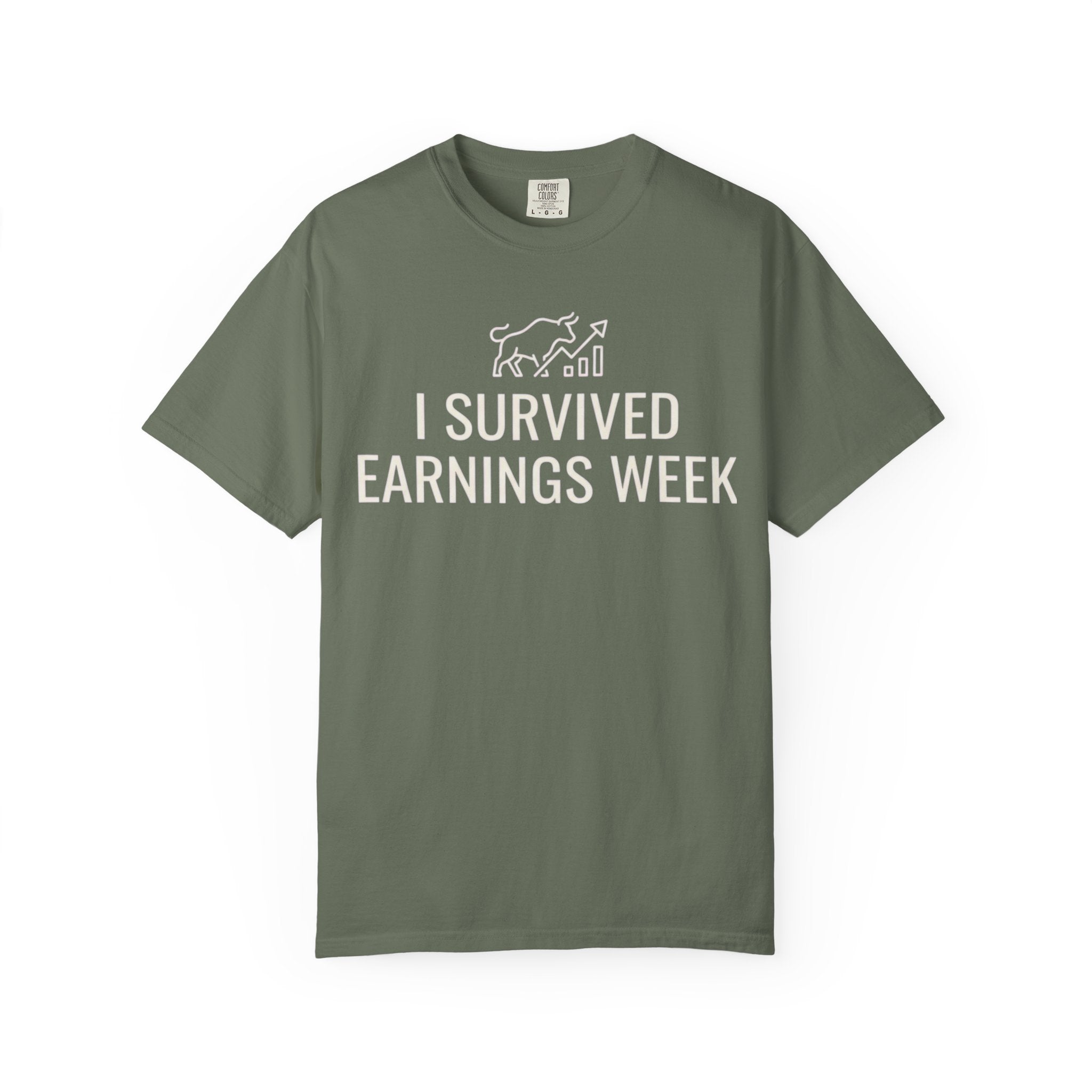 "I Survied Earnings Week" Unisex Garment-Dyed Tee