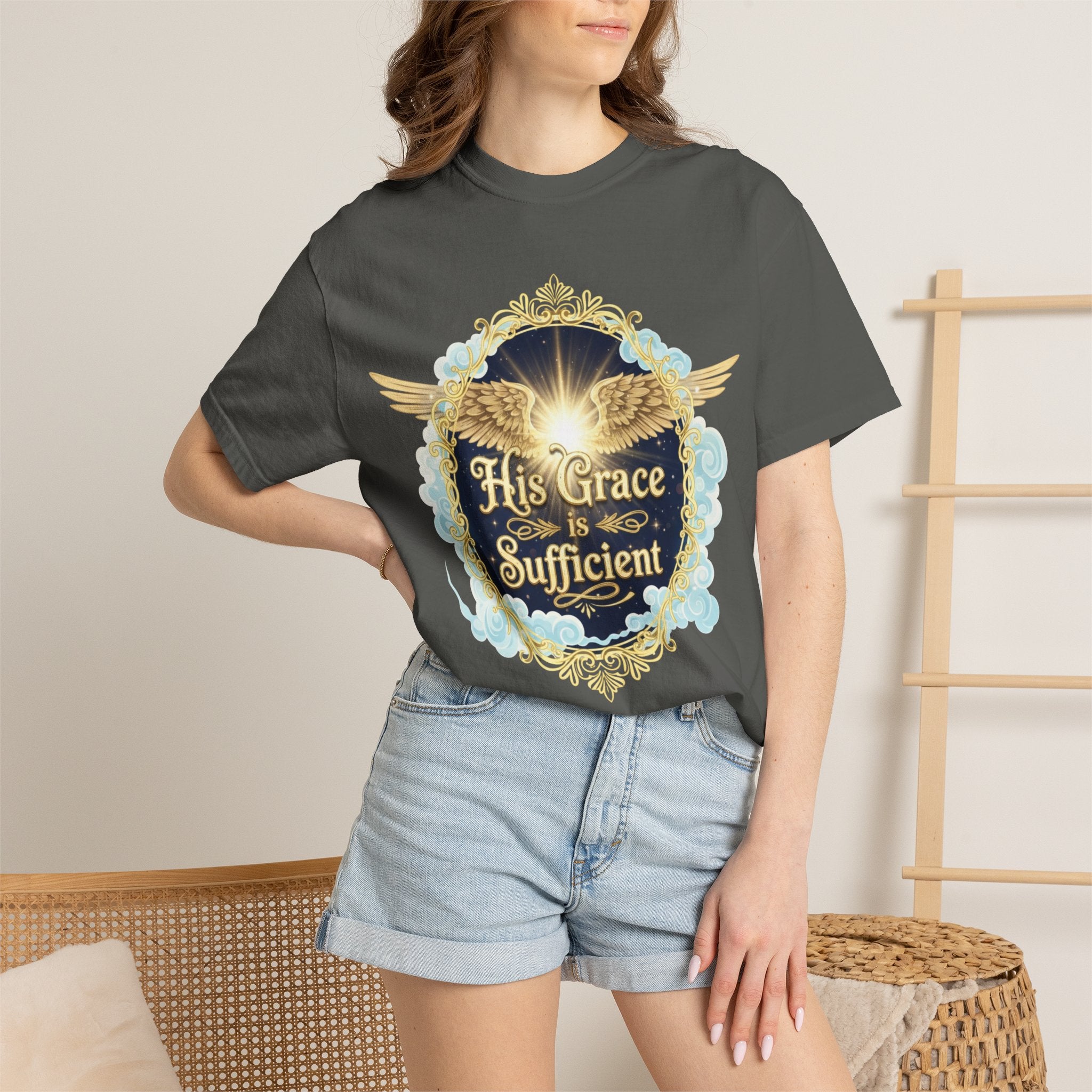 "His Grace is Sufficient" Unisex Garment-Dyed T-shirt