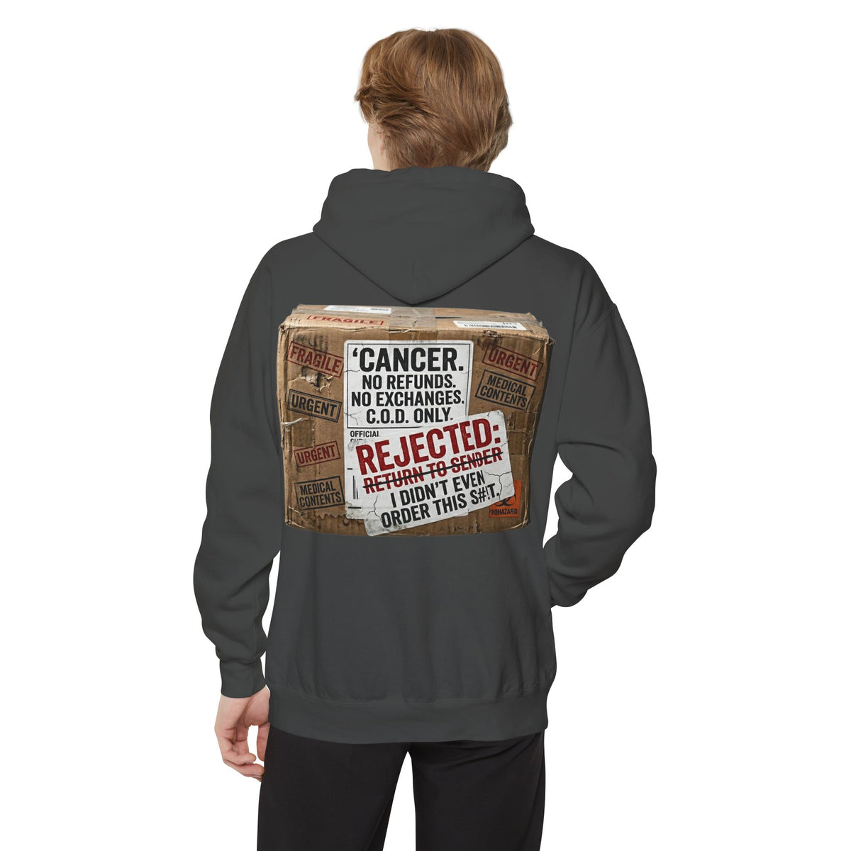 Color: Pepper | Cancer Rejected Package Garment-Dyed Hoodie