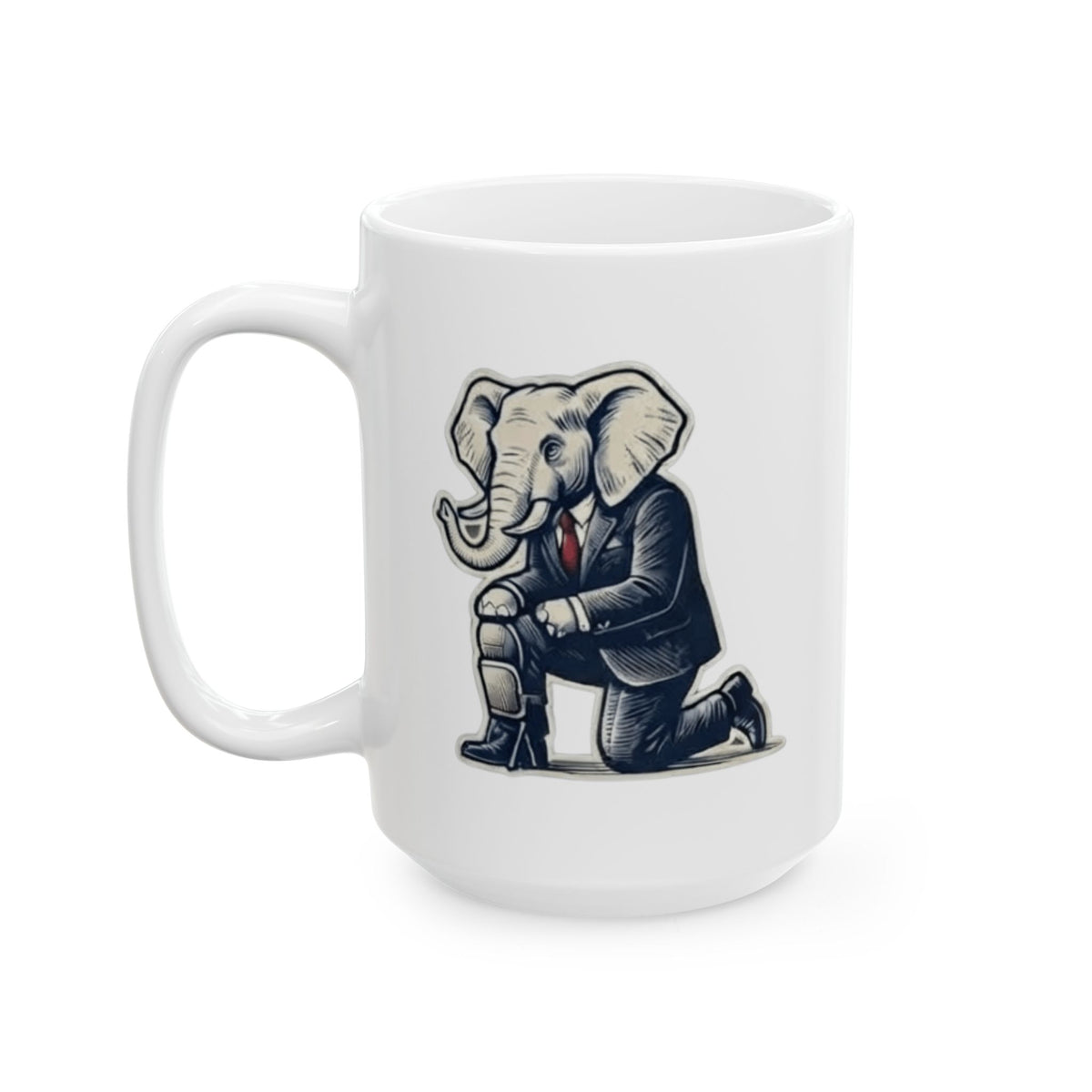 "The Knee Pad Caucus" White Ceramic Mug — Graphic