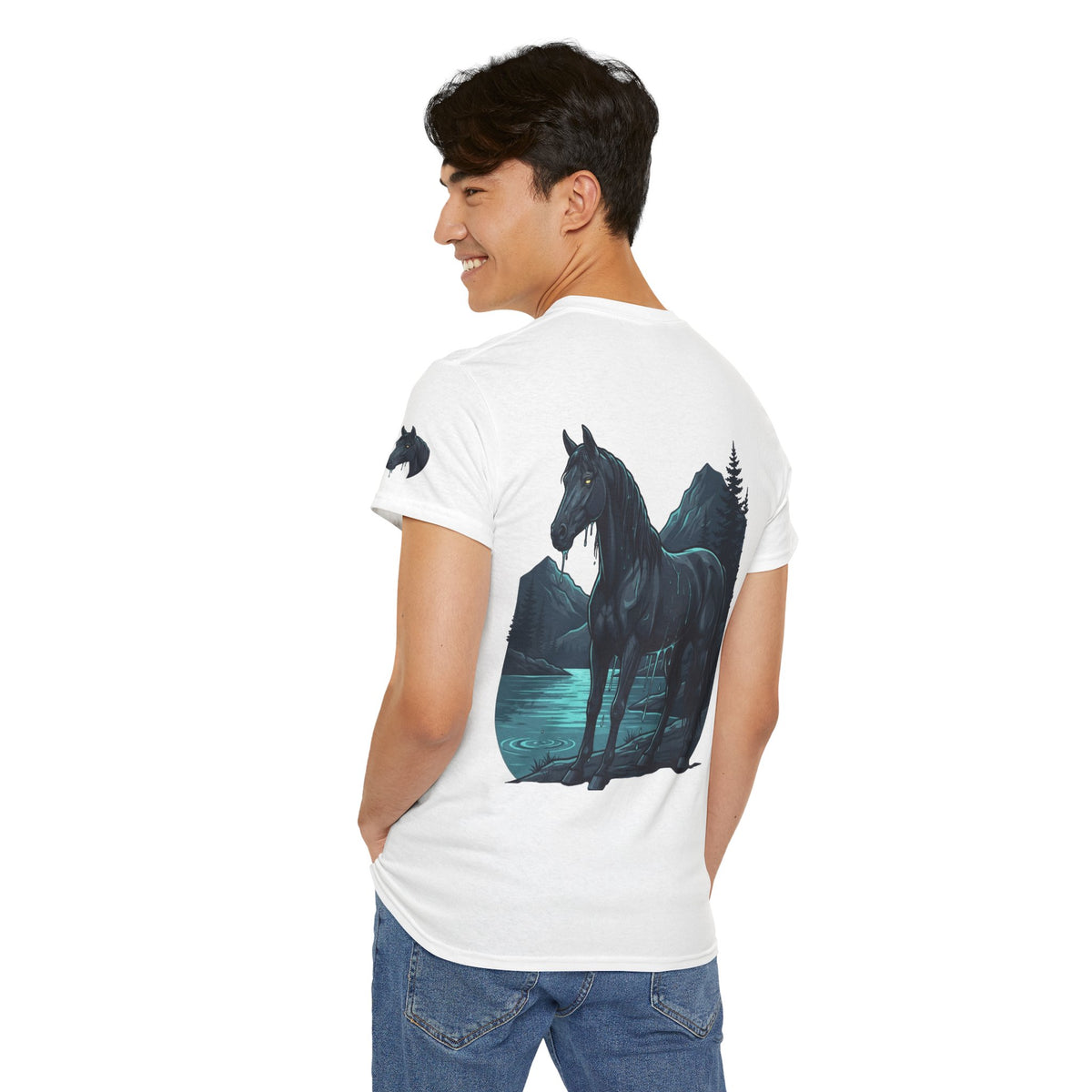 Color: White | Kelpie (Scottish Folklore) Premium Graphic Tee