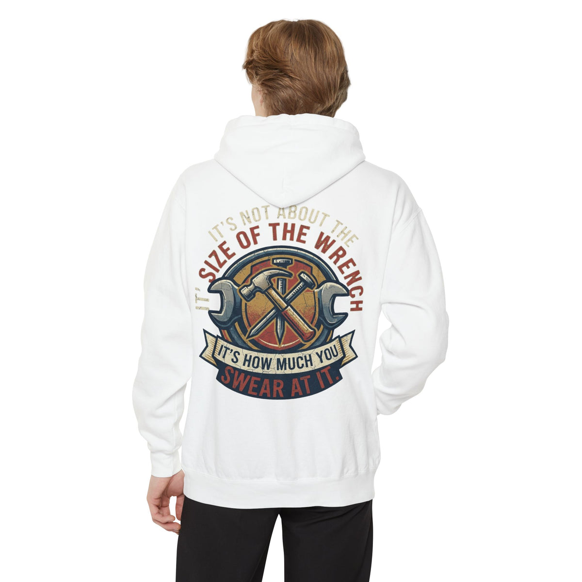 Color: White | Size Matters Garment-Dyed Hoodie