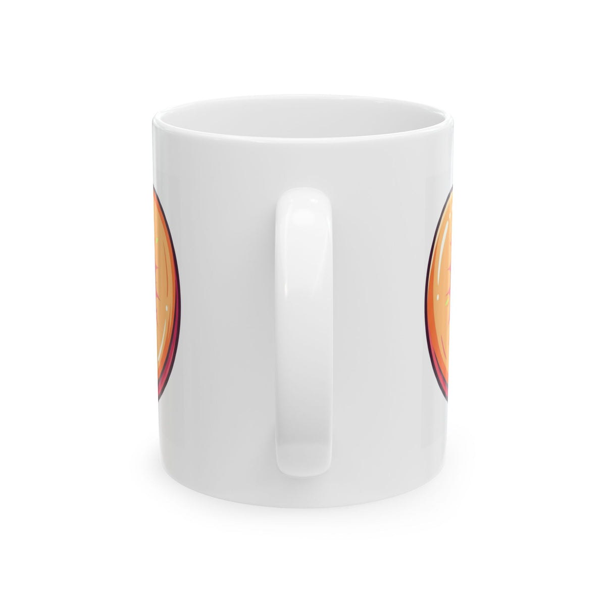 "Warm Sweet Juicy" White Ceramic Mug — Graphic