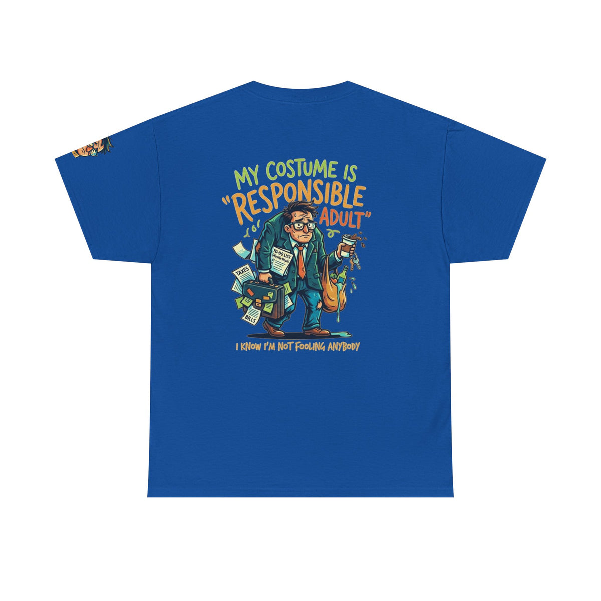 Color: Royal | Responsible Adult Costume Premium Graphic Tee
