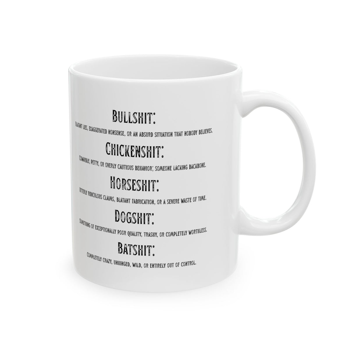 "Types of Shit" White Ceramic Mug