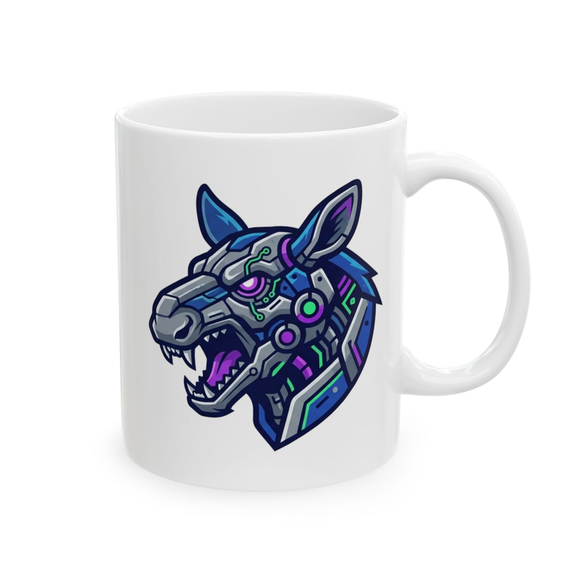 "Cyber Moose" White Ceramic Mug — Graphic